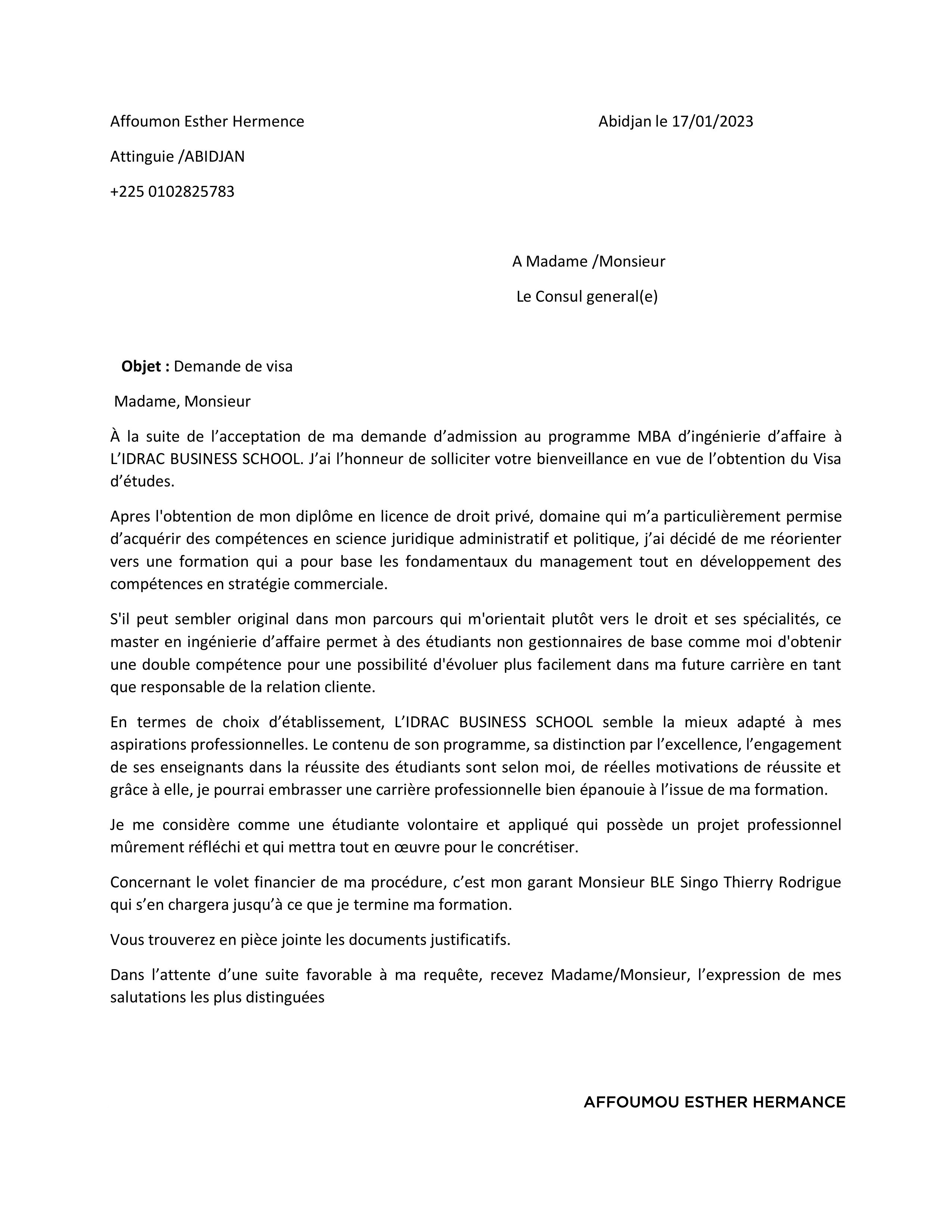 Admission — Modèle 1